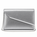 Biella Silver Envelope Evening Bag