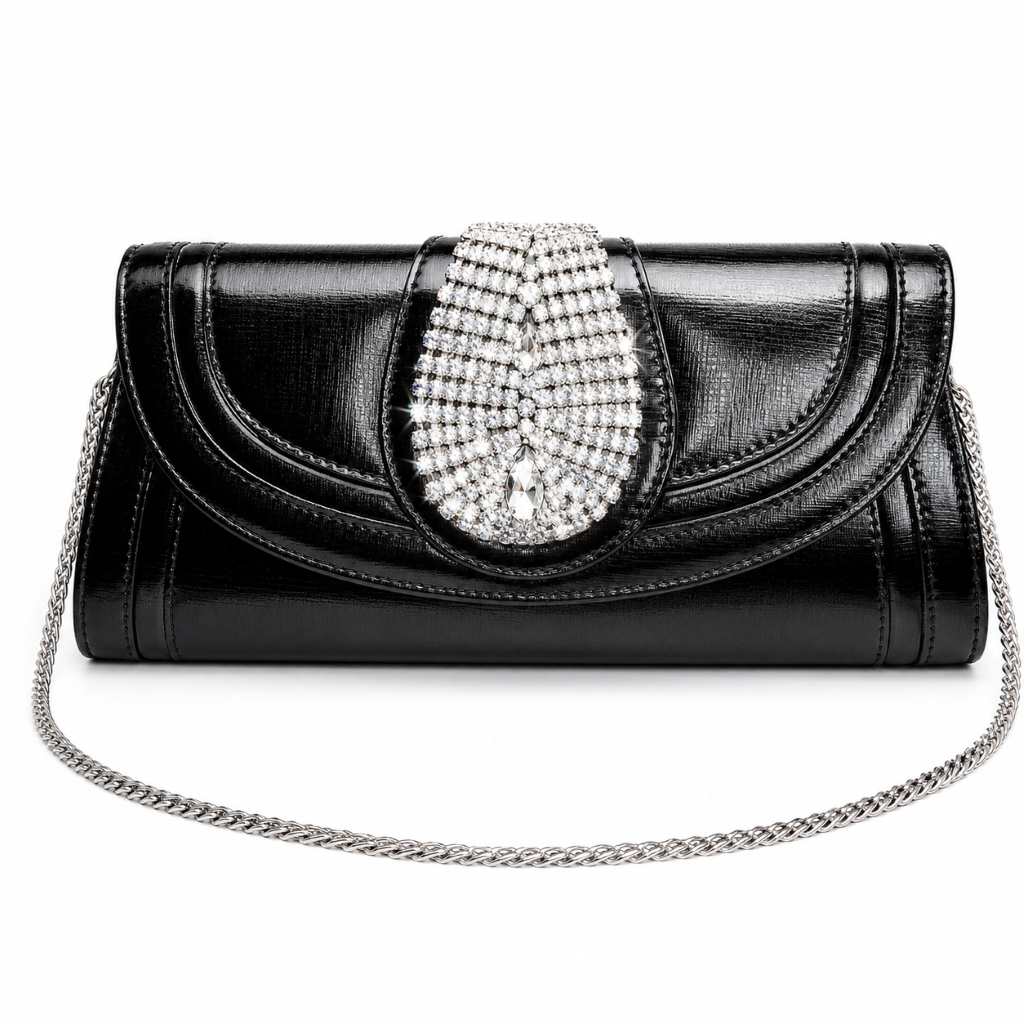 Arielle Noir Rhinestone Evening Bag