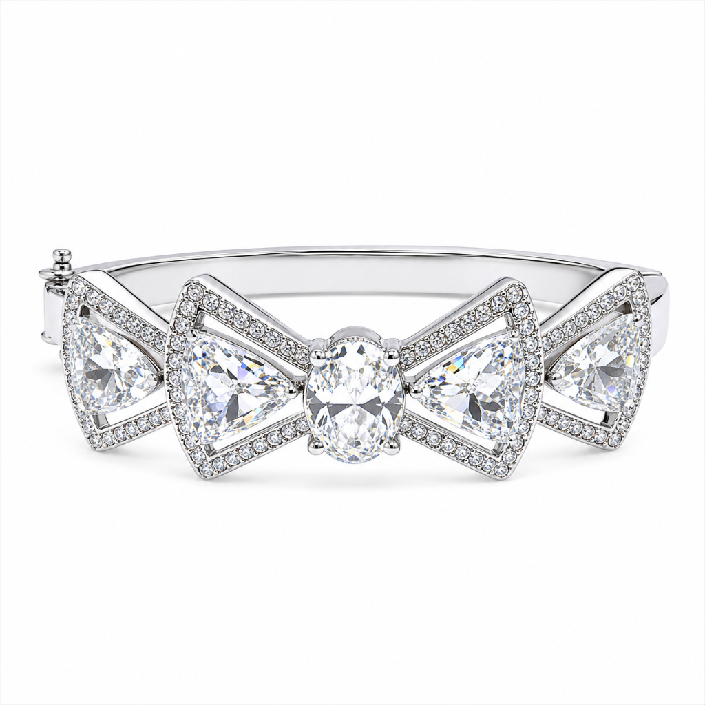 Caprice Bow Shaped Rhinestone Bangle