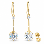 Darby Gold Rhodium & Crystal Drop Earrings