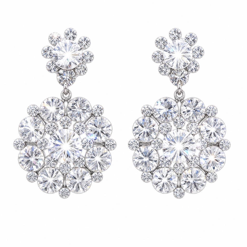 Marchelina Brilliant  Rhinestone Bridal Earrings