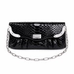 Sophia Black Imitation Croc Evening Bag