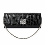 Tiffany Black Glossy Imitation Croc Evening Bag