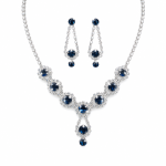 Adella Blue Rhinestone Necklace Set