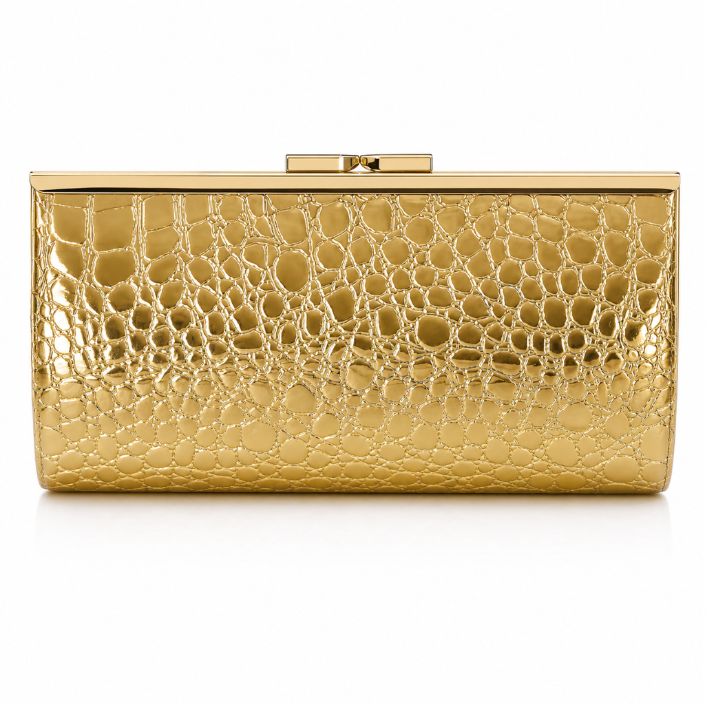 Dakota Gold Imitation Croc Evening Bag