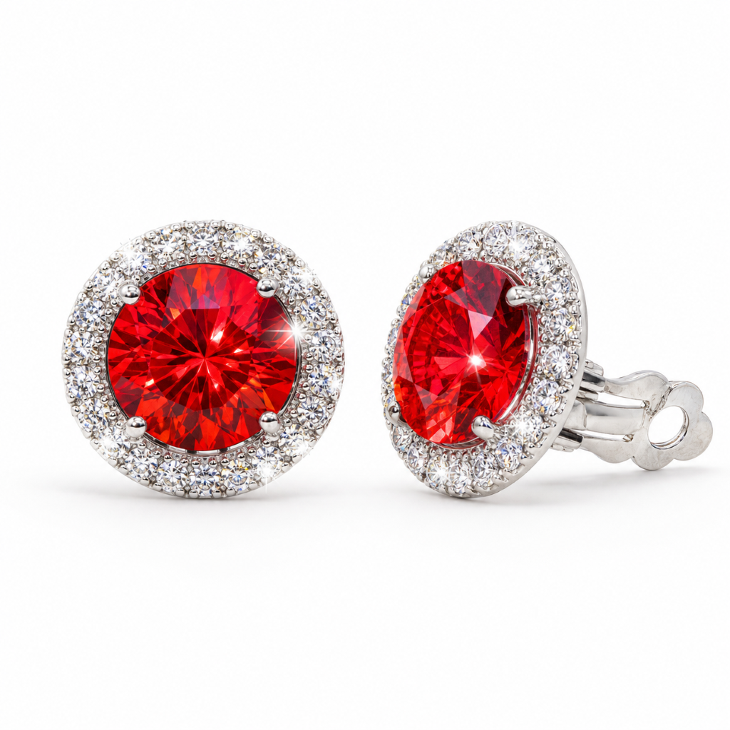 Paris Rondelle Red Earrings