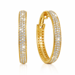 Ada Gold Plated Rhinestone Hoops
