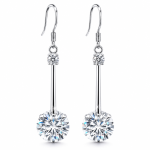Darby Silver Rhodium & Crystal Drop Earrings