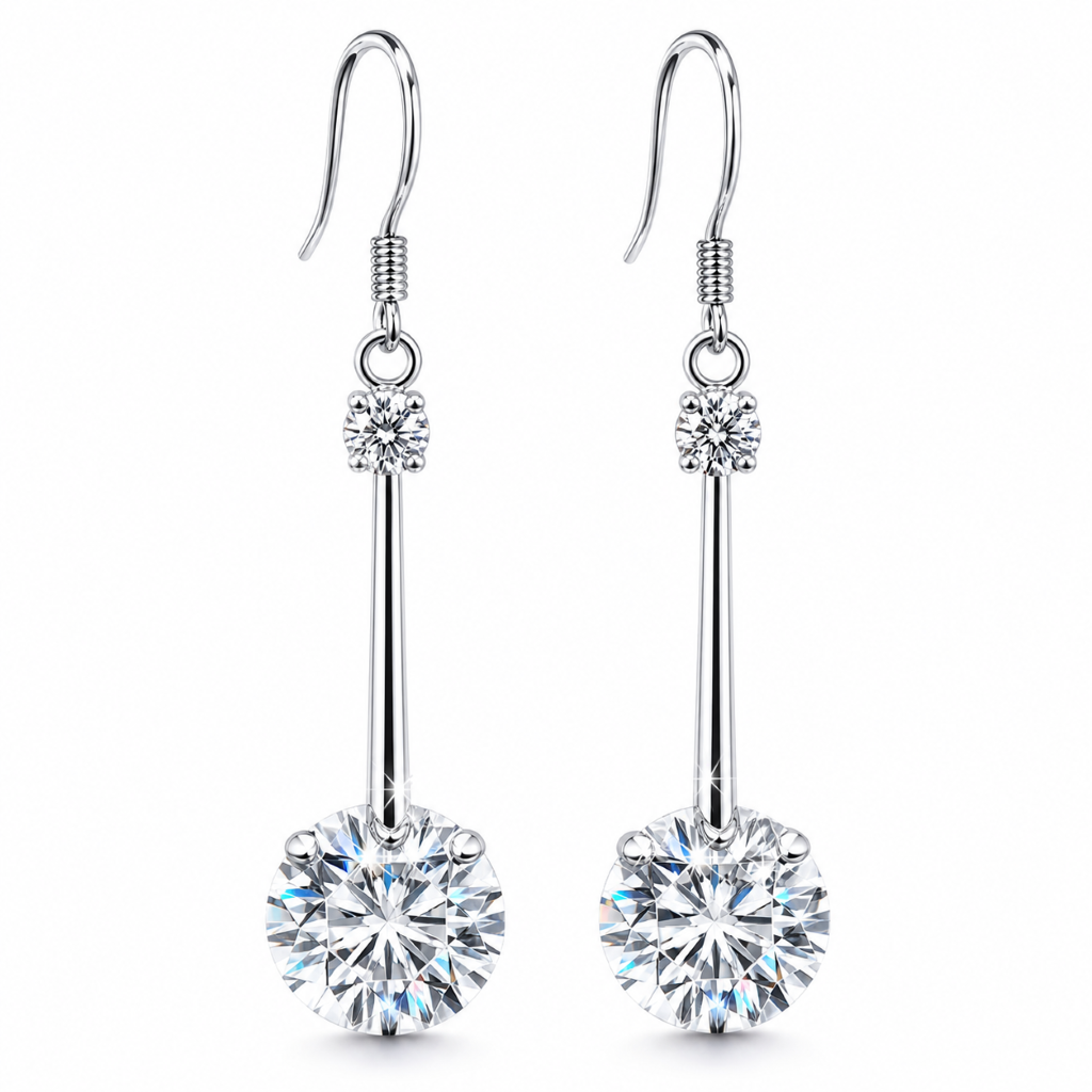 Darby Silver Rhodium & Crystal Drop Earrings