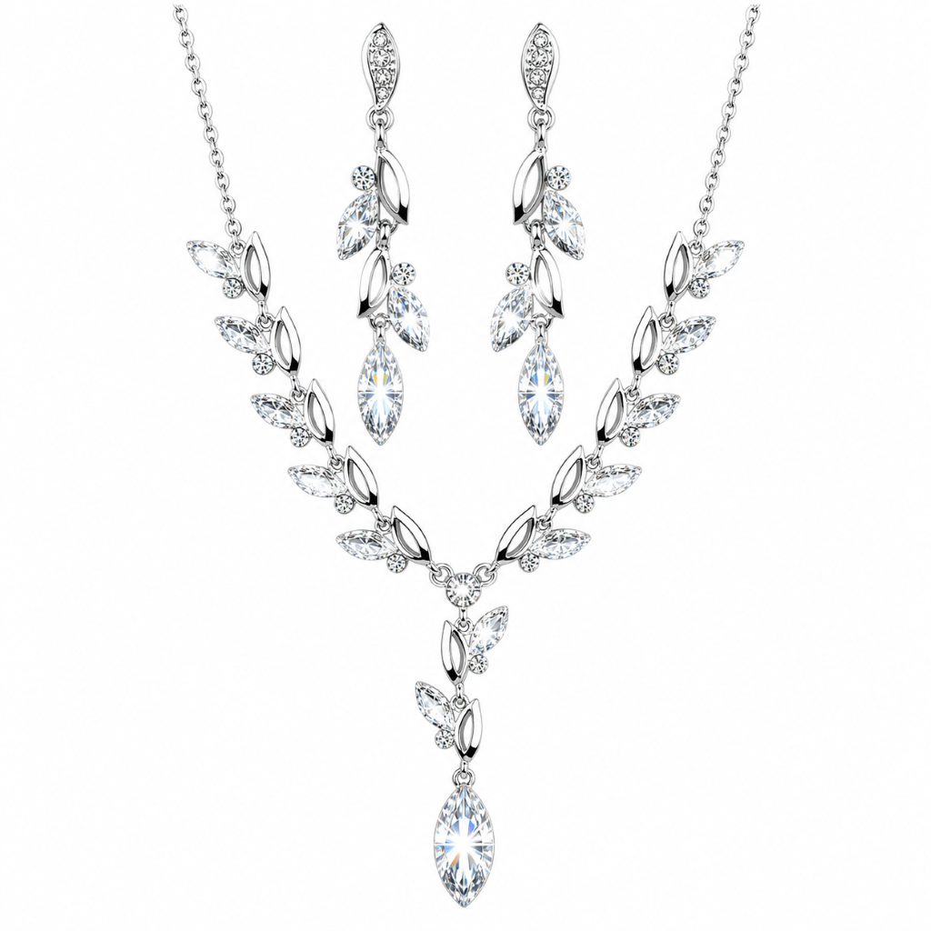 Cybil V Neck Sparkling Necklace Set
