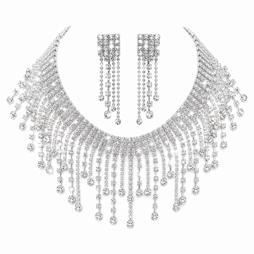 Kinsley Rhinestone Collar Necklace Set