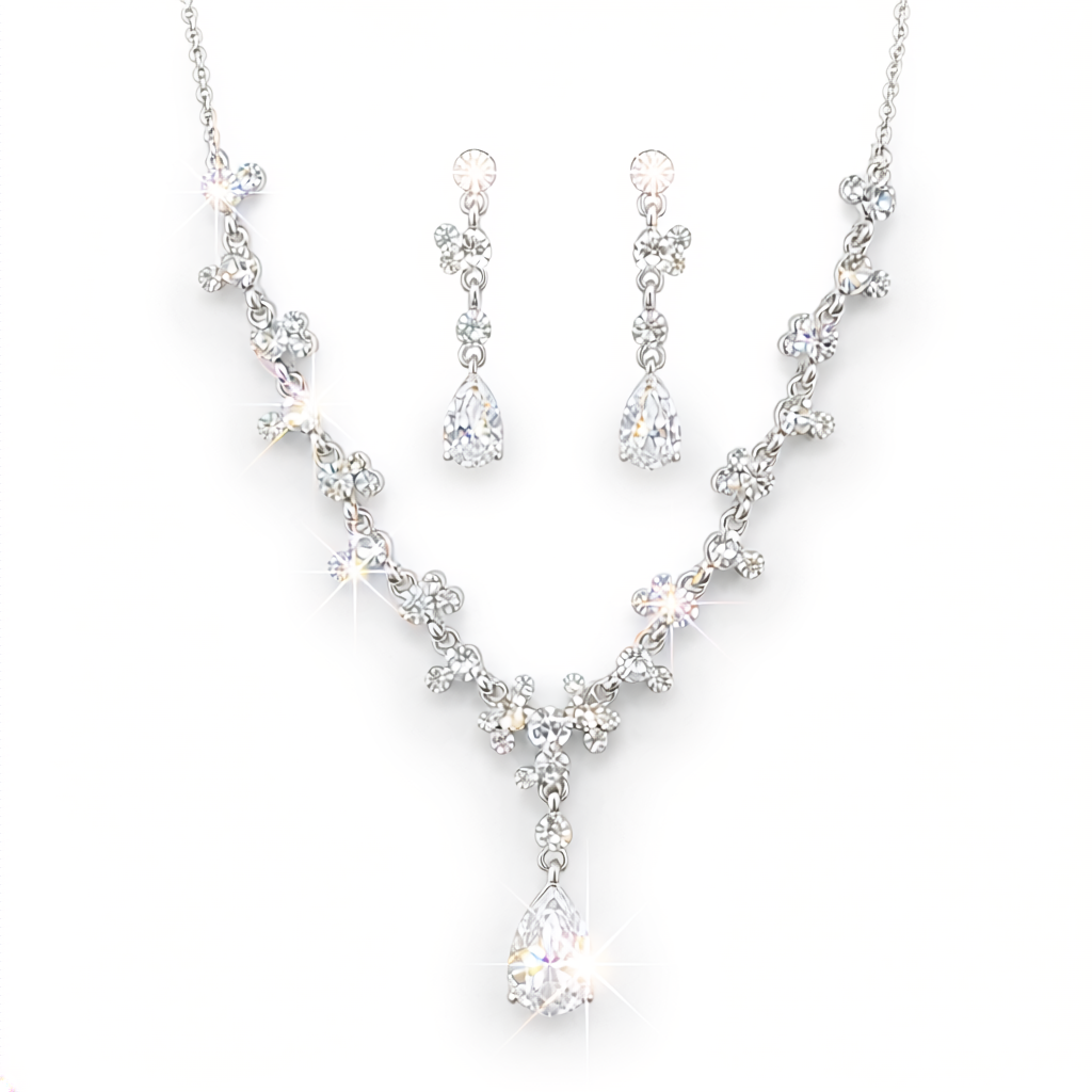 Maddon Sparkling Rhinestone Necklace Set