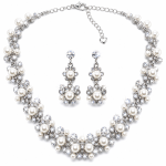 Reagan Pearl & Rhinestone Necklace Set