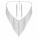 Valenti Fringe Strand Rhinestone Necklace Set