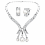 Isadora Pearl & Rhinestone Necklace Set