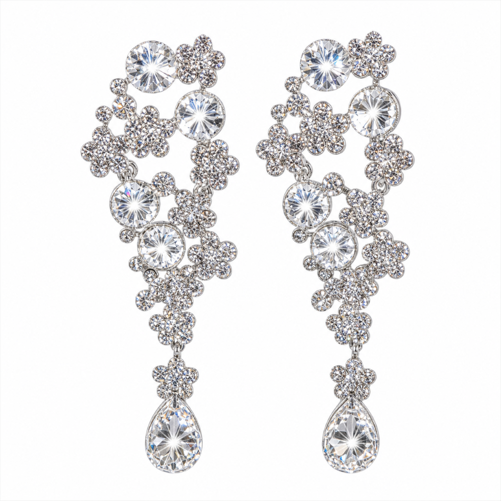 Pageant Elegant Rhinestone Chandelier Earrings