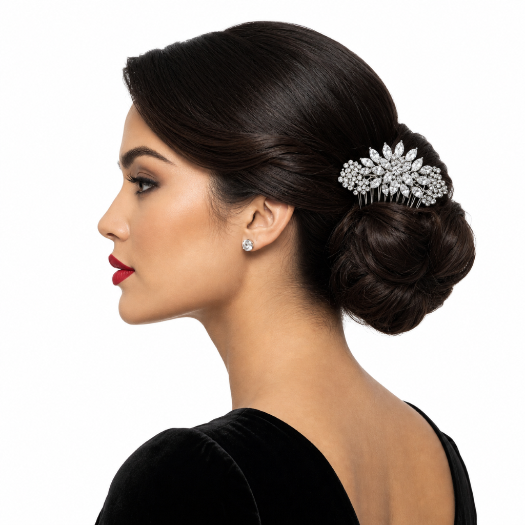 Sage Petite Rhinestone Hair Comb