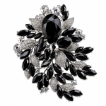 Black Rhinestone Bouquet Brooch