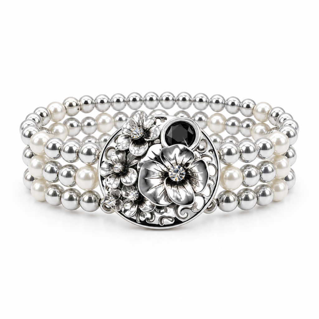 Amaris Pearl & Bead Slip-On Bracelet