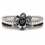 Dahlia Pearl & Beaded Stretch Bracelet