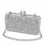 Verity Pearl & Rhinestone Silver Evening Bag
