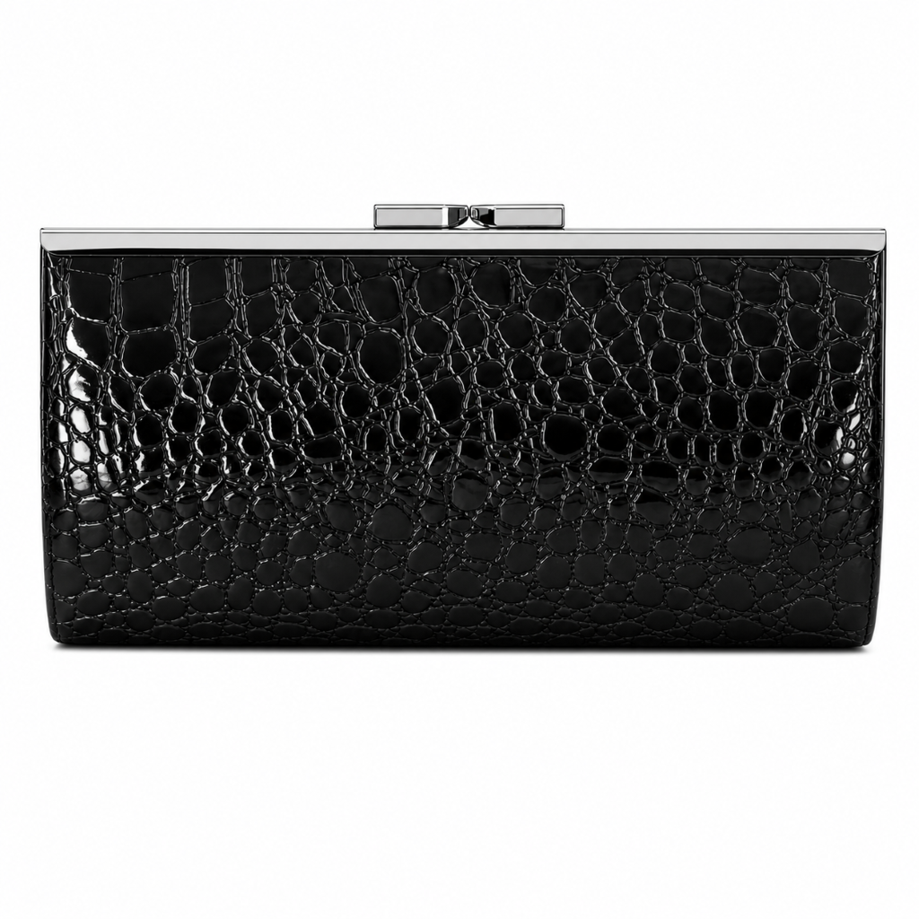 Dakota Imitation Croc Black Evening Bag