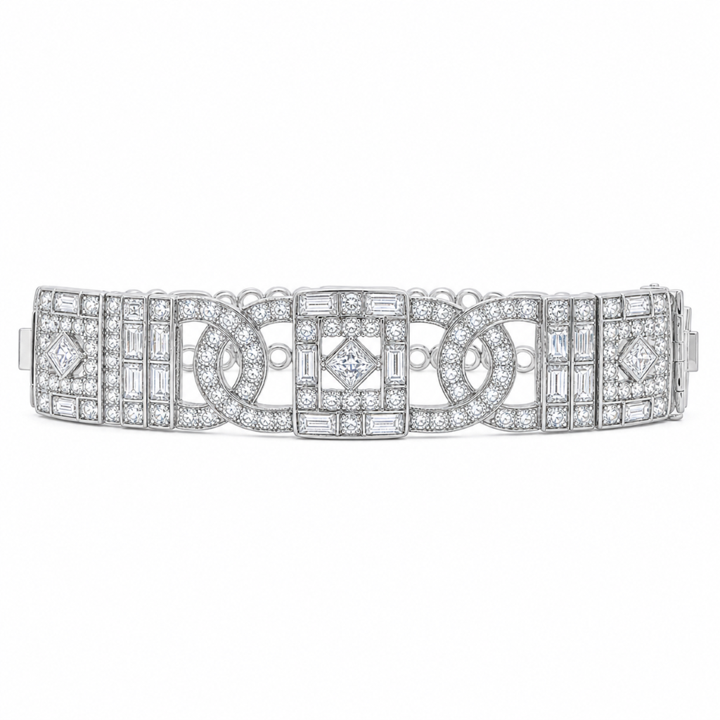 Dale Rhinestone Geometric Bracelet/ Bangle