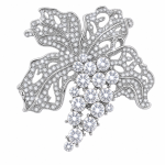 Sparkling Rhinestone Leaf Brooch