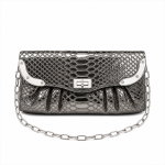 Sophia Pewter Imitation Croc Evening Bag