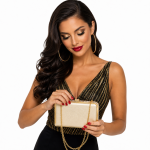 Khloe Gold Evening Bag